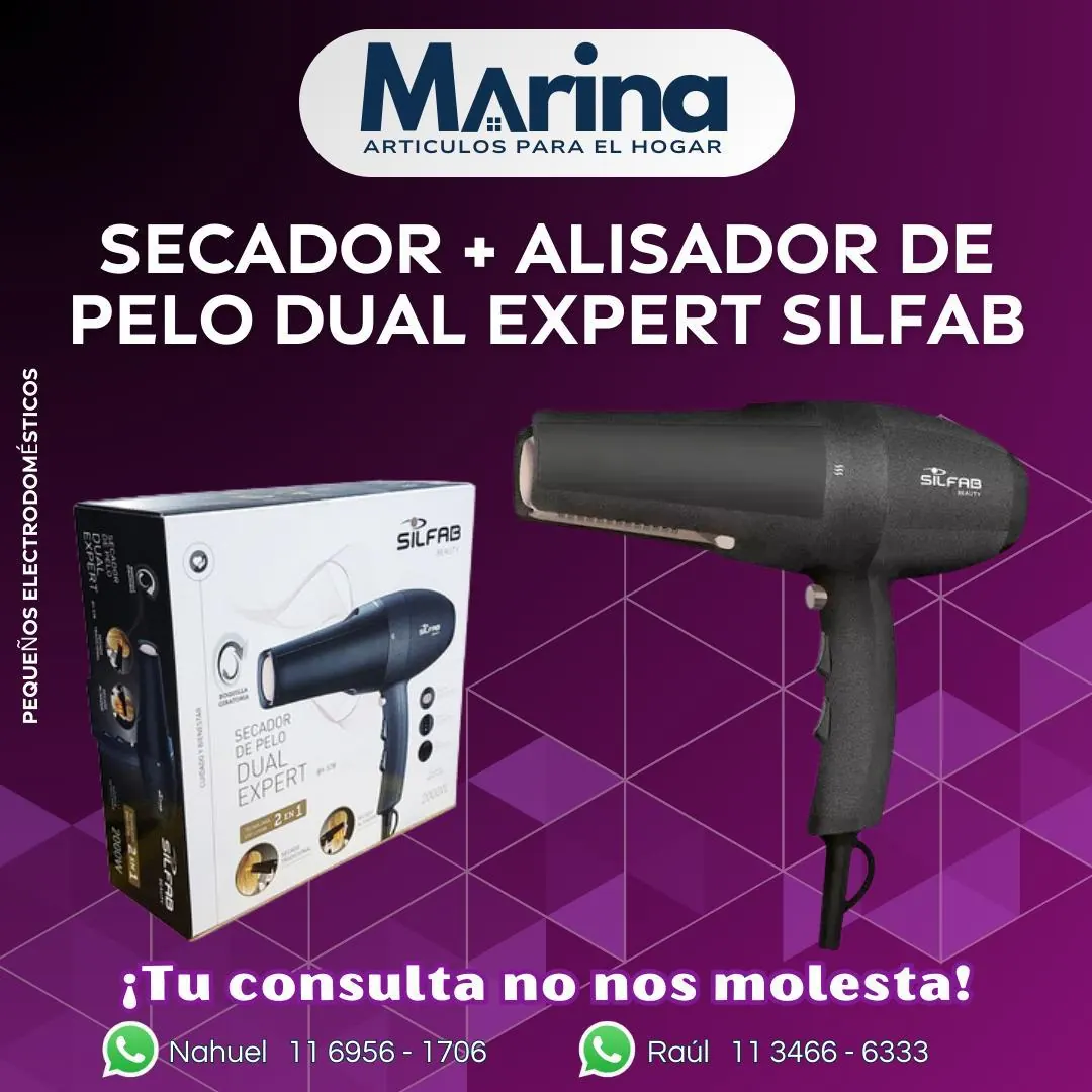 Secador y Alisador de Pelo Dual Expert Silfab